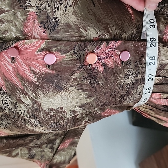 Vintage Cotton Dress Button Up Day Dress Short Sleeve 1950s SIZE 10 Great Shape - Picture 10 of 11